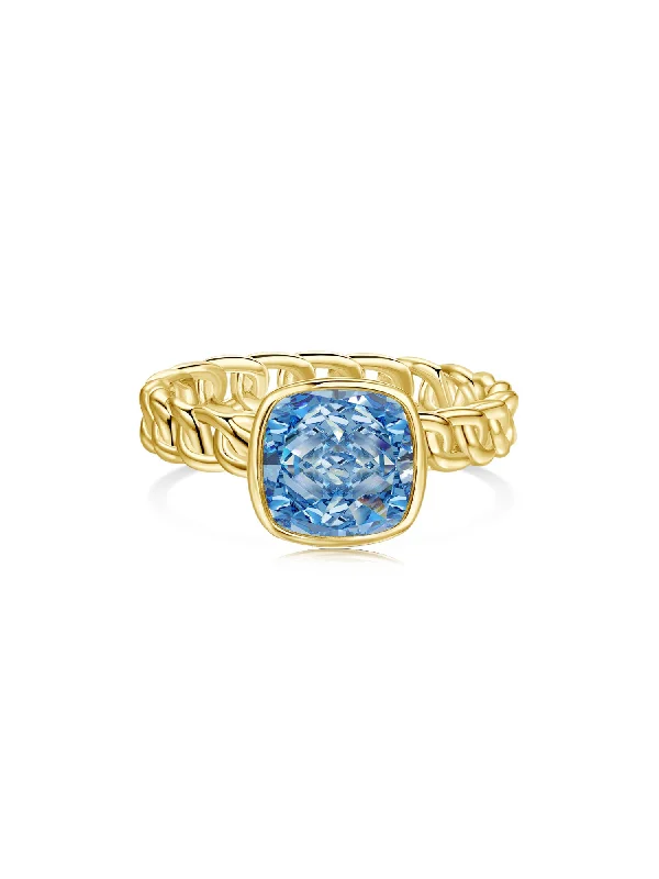 Flash Deals On Fine Jewelry – Shop Before It's Gone 18K Gold Plated Fat Square Bright Zircon Ring