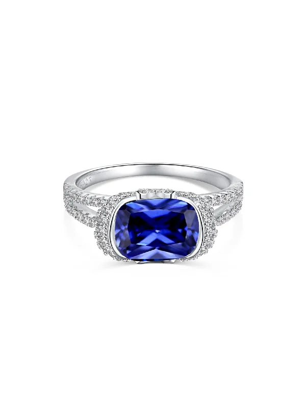 Make Every Moment Shine – Jewelry Discounts Available 2.5 Carat Fat Rectangle Sapphire Engagement Ring
