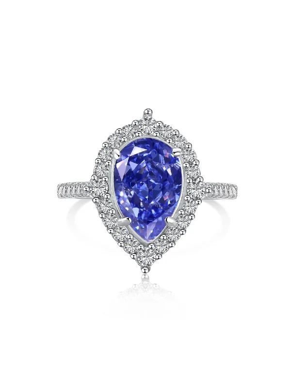 Breathtaking Jewelry, Breathtaking Prices 2 Carat Radiant Pear Cut Sapphire Engagement Ring