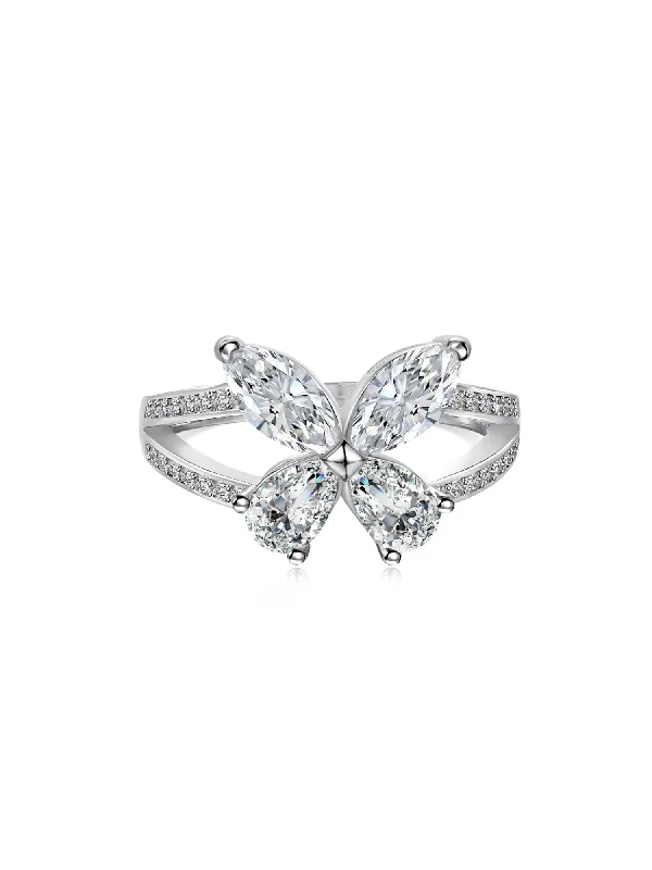Timeless Beauty, Unbeatable Deals – Jewelry Sale On 925 Sterling Silver Marquise Shape Butterfly Ring