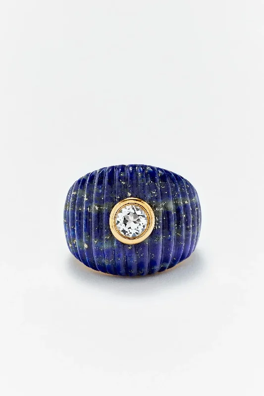 Exclusive Jewelry Bundles At Discounted Prices Bague Maxi Berlingot - Lapis Lazuli Or Jaune