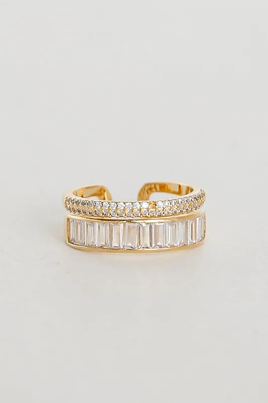 Luxury Jewelry Sale – Elegant Styles At Unbeatable Prices Emily Gold Rhinestone Double Ring