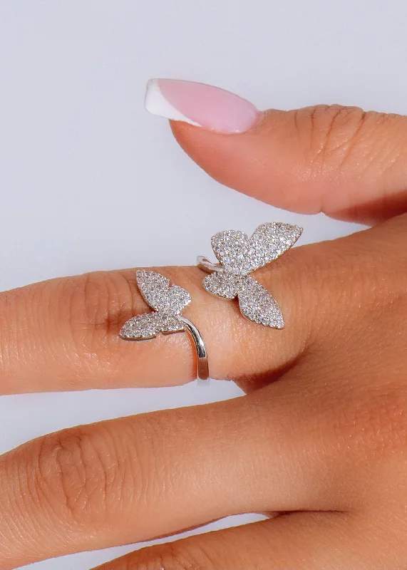 Don't Miss Our Biggest Jewelry Sale Of The Season I Feel Butterflies Ring Silver