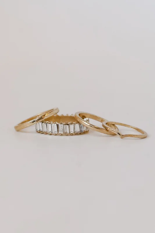 High-Quality Jewelry At A Fraction Of The Cost FINAL SALE - Joanna Gold Rhinestone Ring Set