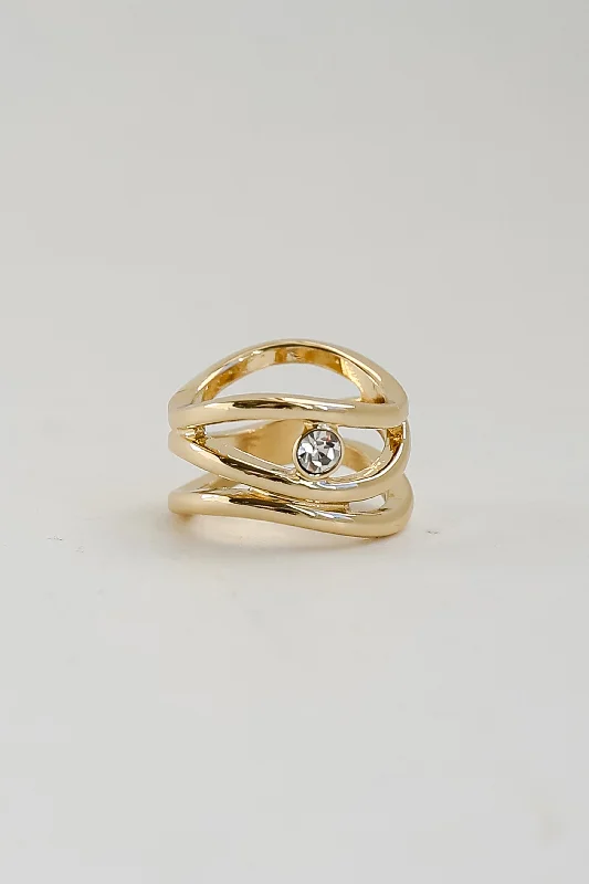 Get The Best Deals On Timeless Jewelry Pieces FINAL SALE - Lizzie Gold Rhinestone Triple Ring Get The Best Deals On Timeless Jewelry Pieces FINAL SALE - Lizzie Gold Rhinestone Triple Ring