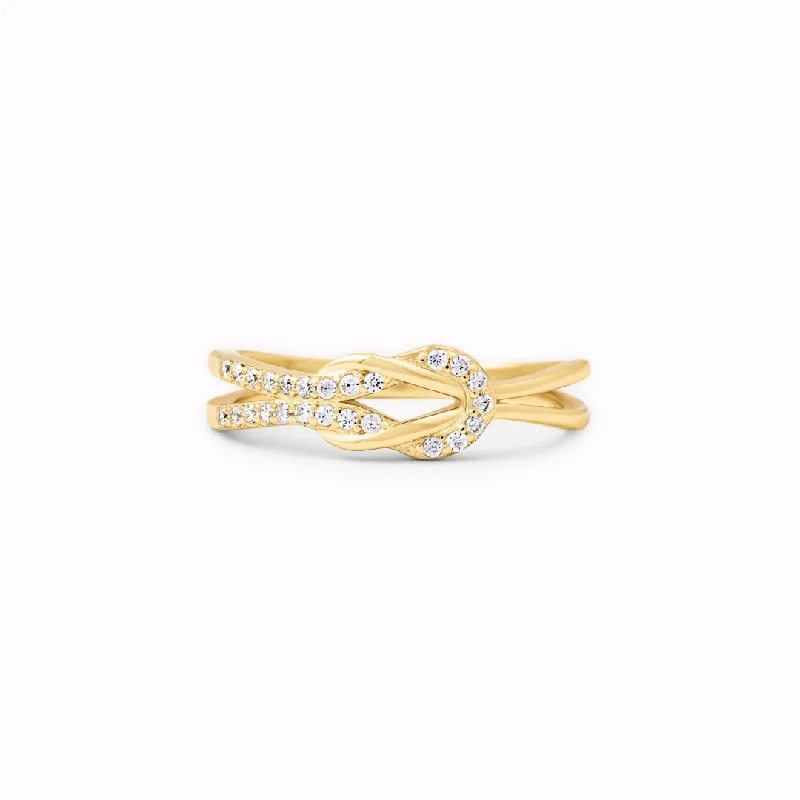 Delicate Crystal Jewelry For Sophisticated Charm Mother & Daughter - Knot Ring