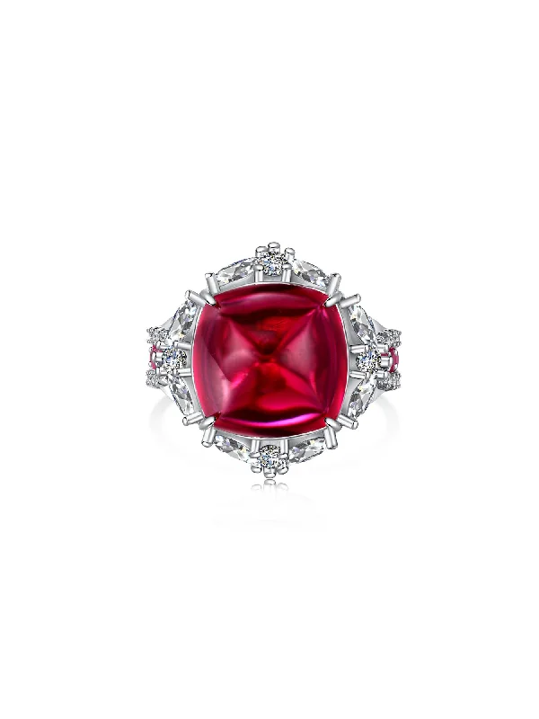 Dazzle With Discounts – Shop Jewelry On Sale Luxurious Sugar Tower Ruby Engagement Ring