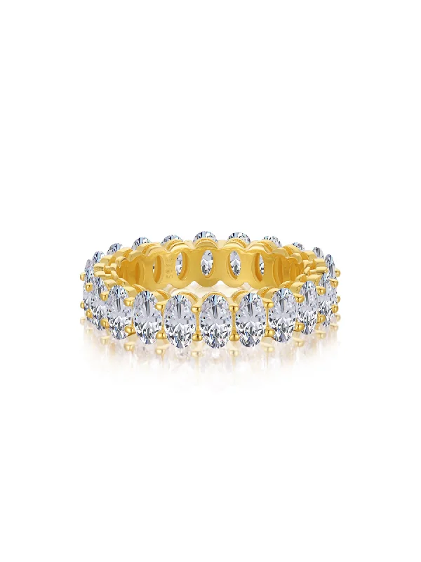 The Biggest Jewelry Sale Of The Year Is Here Oval Zircons 925 Sterling Silver 18K Gold Plated Infinity Ring