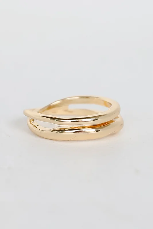 Unbeatable Offers On Luxury And Everyday Jewelry Scarlett Gold Double Ring