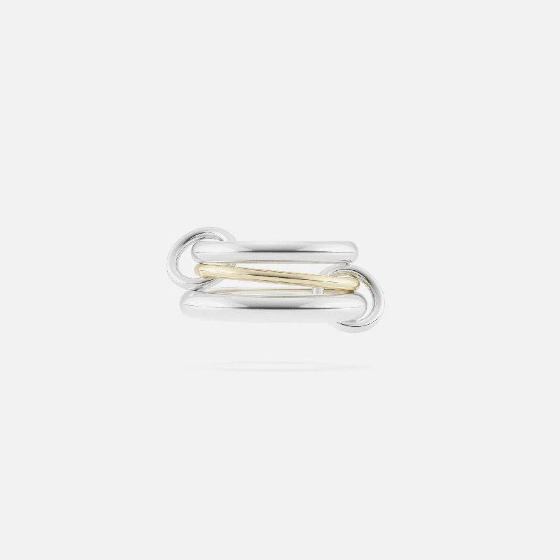 Best Jewelry Sale Prices – Limited-Time Offer Spinelli Kilcollin Amaryllis 3 Link Ring - Silver / Yellow Gold