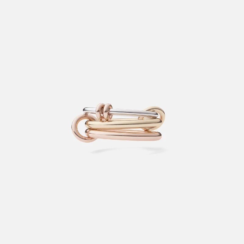 Upgrade Your Jewelry Collection For Less Spinelli Kilcollin Raneth MX 3 Link Ring - Silver / Yellow Gold