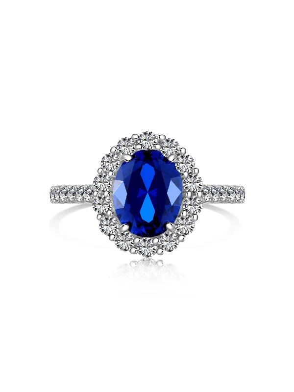 Unmissable Jewelry Sale – Shop Before It's Too Late Sterling Silver Oval Royal Blue Sapphire Ring