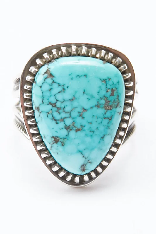 Grab Exquisite Jewelry At The Lowest Prices Sterling Silver Ring by Lyle Secatero - Turquoise Triangular Ring