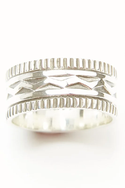 Big Discounts On Elegant Jewelry Collections Sterling Silver Ring by Lyle Secatero - Endurance & Tranquility Ring