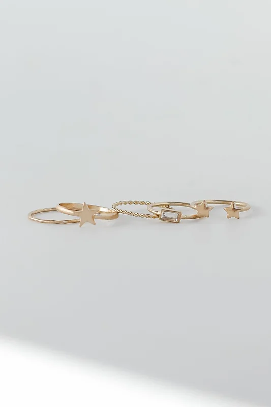 Sparkle More For Less – Jewelry Sale Happening Now FINAL SALE - Sutton Gold Star Ring Set