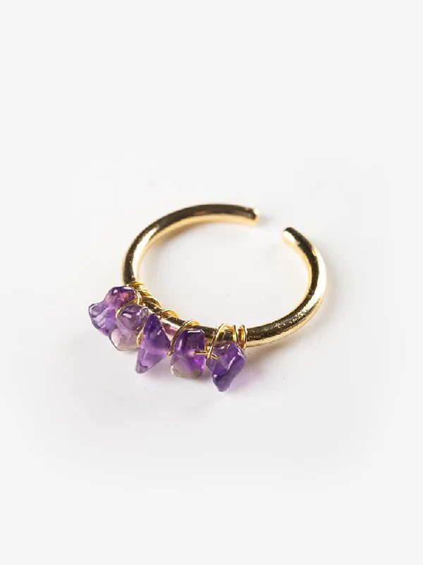 Tumbled Gems Ring - Amethyst