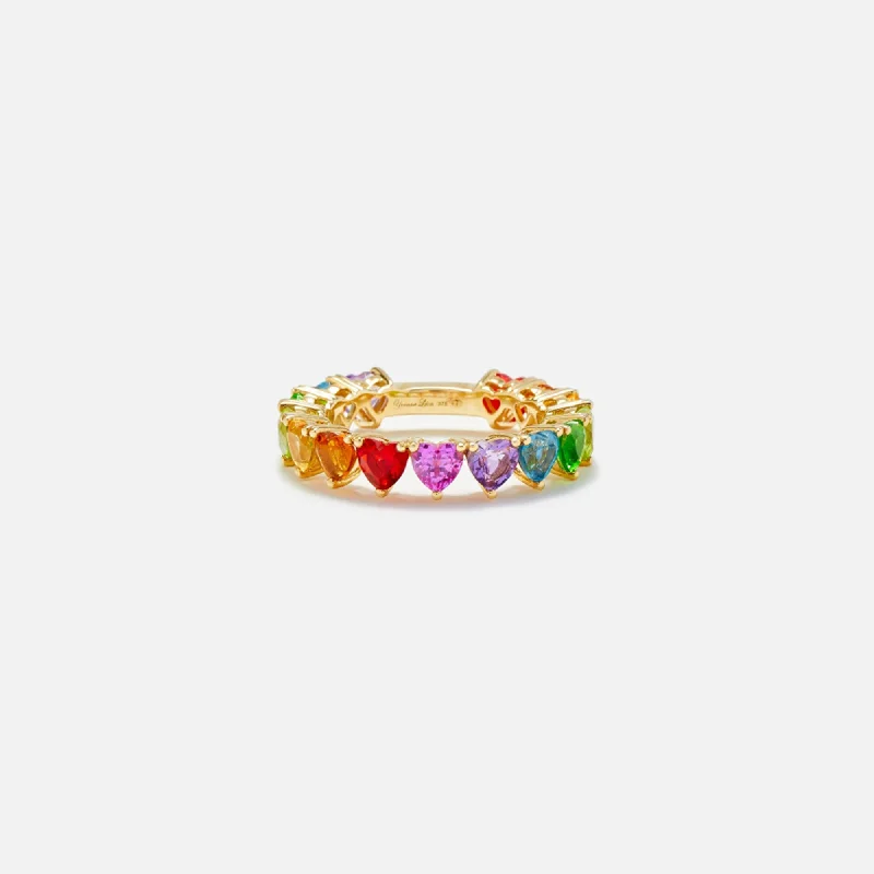 Exclusive Jewelry Sale – Grab Timeless Pieces Now Yvonne Leon Multi Heart Ring - Yellow Gold / Rainbow