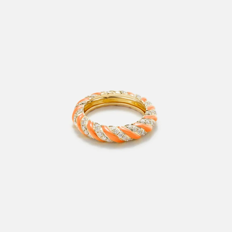 Get The Jewelry You Love At A Price You Love Yvonne Leon Diamond Torsade Twist Ring - Yellow Gold / Orange