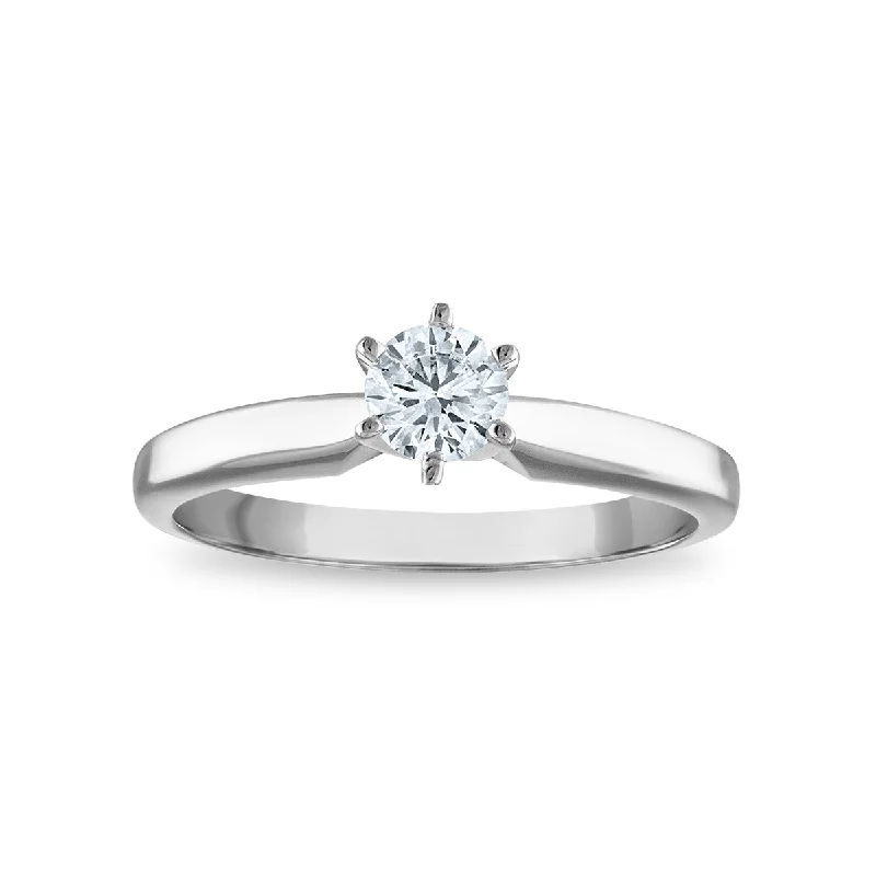 Customized Silver Jewelry For Unique Style Signature Certificate EcoLove 1/2 CTW Round Lab Grown Diamond Solitaire Engagement Ring in 14KT White Gold Customized Silver Jewelry For Unique Style Signature Certificate EcoLove 1/2 CTW Round Lab Grown Diamond Solitaire Engagement Ring in 14KT White Gold