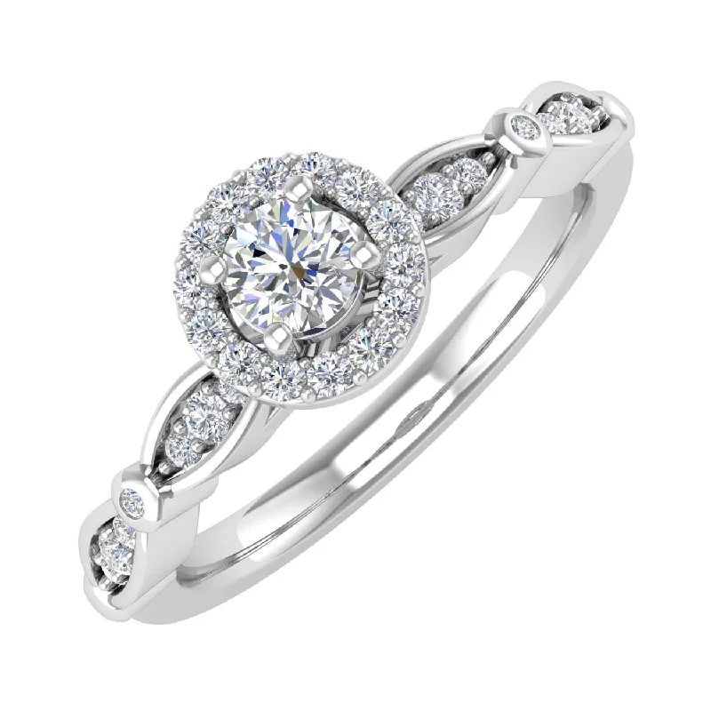 Get The Best Deals On Timeless Jewelry Pieces 1/3 Carat Diamond Halo Engagement Ring in Gold Get The Best Deals On Timeless Jewelry Pieces 1/3 Carat Diamond Halo Engagement Ring in Gold
