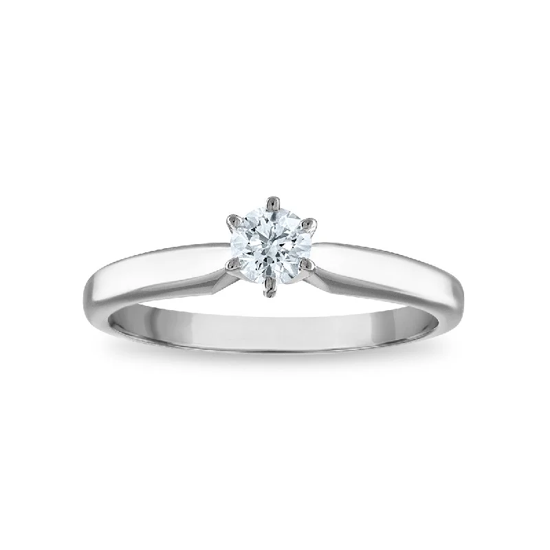 Trendy Minimalist Jewelry For Everyday Wear Signature Certificate EcoLove 1/3 CTW Round Lab Grown Diamond Solitaire Engagement Ring in 14KT White Gold Trendy Minimalist Jewelry For Everyday Wear Signature Certificate EcoLove 1/3 CTW Round Lab Grown Diamond Solitaire Engagement Ring in 14KT White Gold