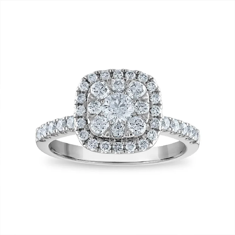 Personalized Jewelry At Special Discount Rates EcoLove 1 CTW Lab Grown Diamond Cluster Engagement Ring in 10KT White Gold Personalized Jewelry At Special Discount Rates EcoLove 1 CTW Lab Grown Diamond Cluster Engagement Ring in 10KT White Gold