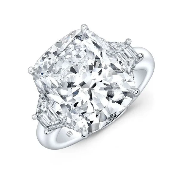 Fashion-Forward Jewelry At Incredible Prices 10.06 Carat Cushion-Cut J SI1 Diamond Platinum Ring with Trapezoid Side Stones Fashion-Forward Jewelry At Incredible Prices 10.06 Carat Cushion-Cut J SI1 Diamond Platinum Ring with Trapezoid Side Stones