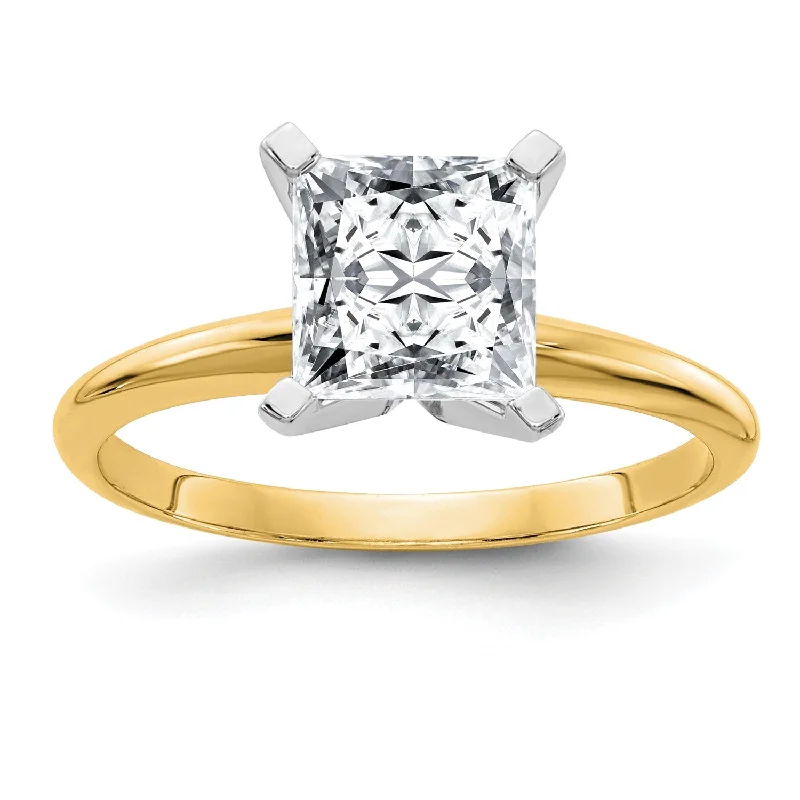 Fashion-Forward Jewelry At Exclusive Discounts 7MM Princess Cut Moissanite Solitaire Engagement Ring in 14KT Yellow Gold; Size 7 Fashion-Forward Jewelry At Exclusive Discounts 7MM Princess Cut Moissanite Solitaire Engagement Ring in 14KT Yellow Gold; Size 7