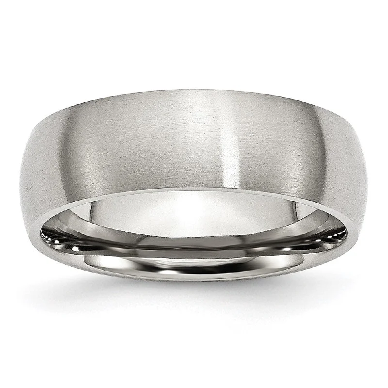 7mm Stainless Steel Brushed Domed Comfort Fit Band