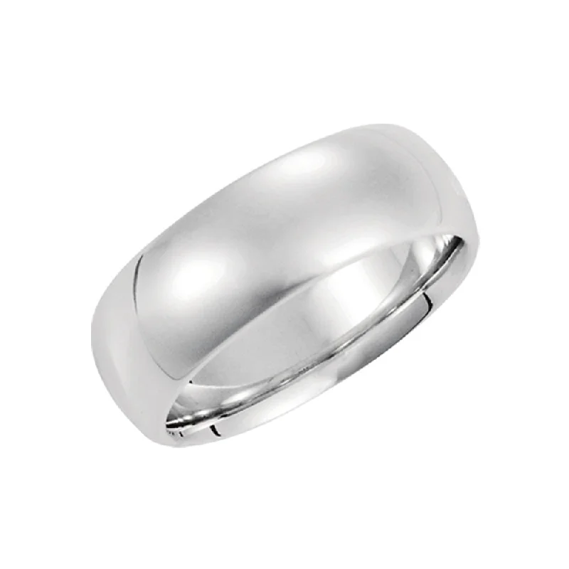 Luxury Jewelry Sale – Sparkle For Less 8mm Domed Comfort Fit Wedding Band in 10k White Gold