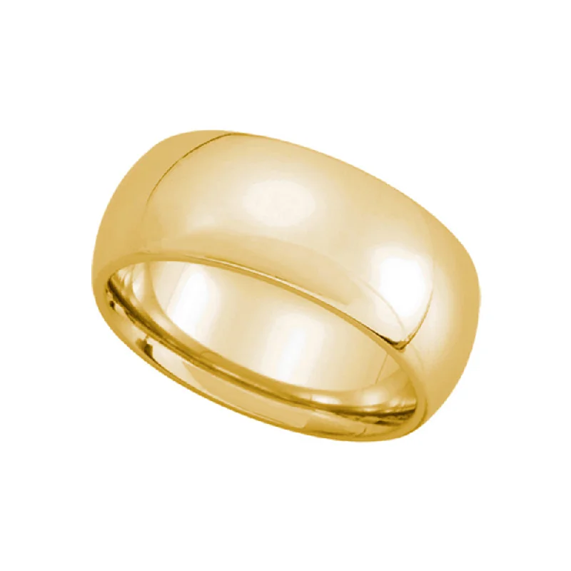 Exclusive Jewelry Discounts – Shop Now For Savings 8mm Domed Comfort Fit Wedding Band in 10k Yellow Gold