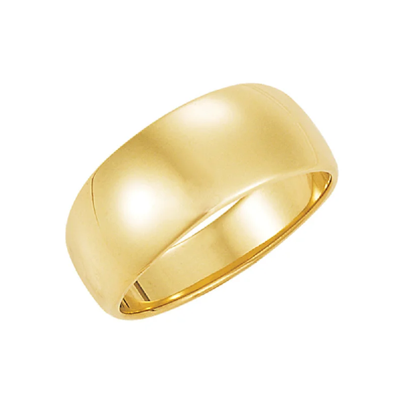 Modern Jewelry At Exclusive Discounts – Shop Today 8mm Half Round Tapered Wedding Band in 10k Yellow Gold