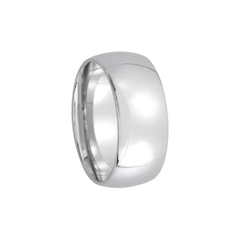 Exclusive Jewelry Sale – Sparkle For Less 8mm Light Domed Comfort Fit Wedding Band in 10k White Gold