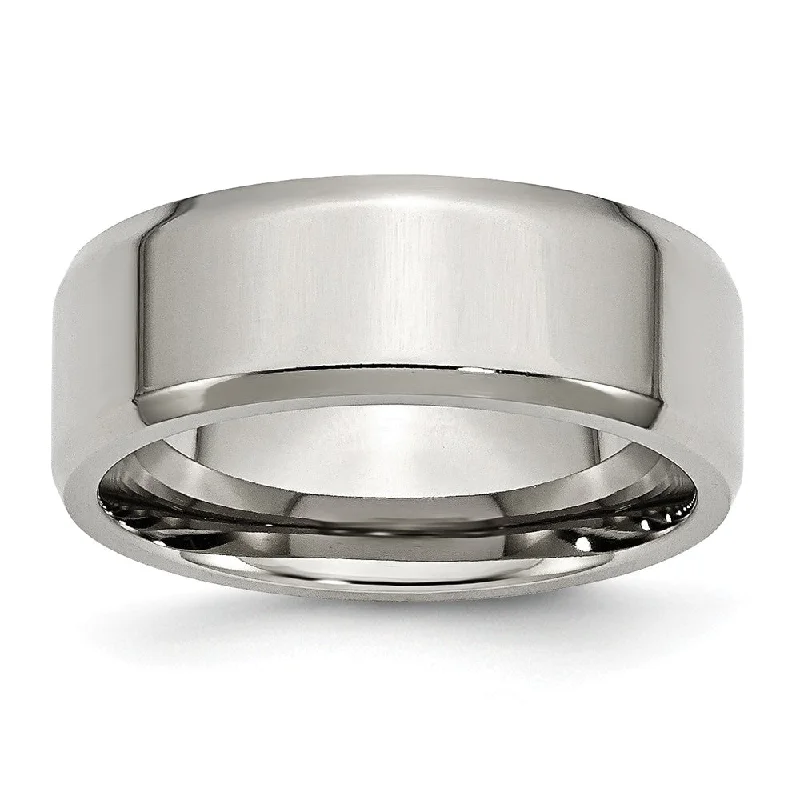 Handcrafted Jewelry Sale – Unique Designs At Low Prices 8mm Polished Beveled Edge Comfort Fit Stainless Steel Band