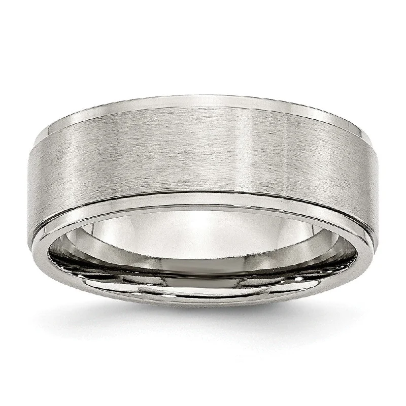 Grab Your Favorite Jewelry At The Lowest Prices 8mm Stainless Steel Ridged Edge Dual Finished Comfort Fit Band