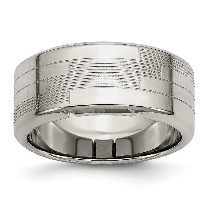 Bestselling Jewelry At Special Promotional Rates 8mm Stainless Steel Textured Comfort Fit Band