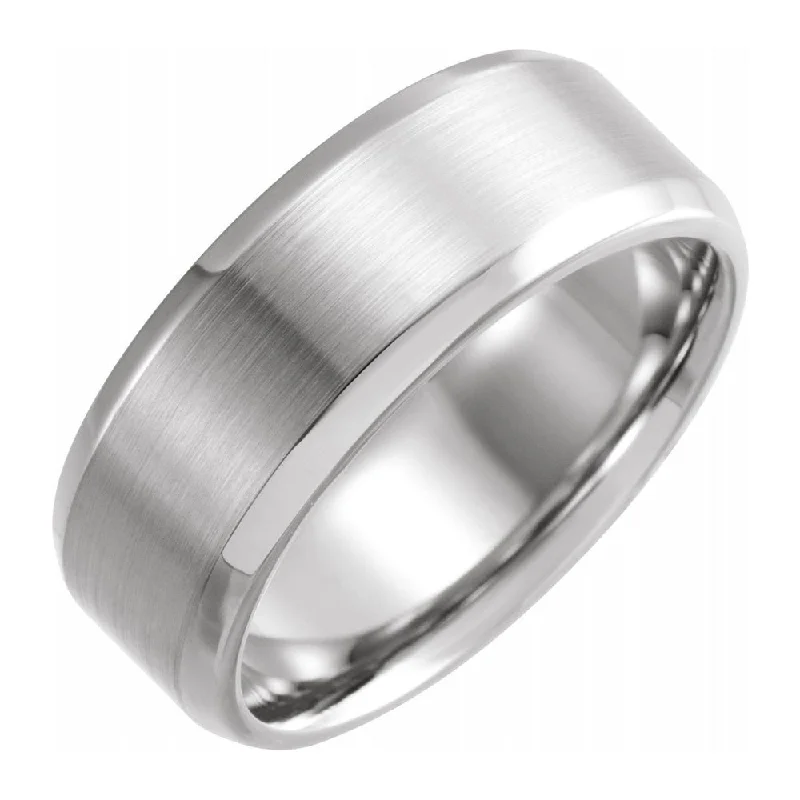 Limited-Time Jewelry Sale – Elegant Styles At Less 8mm Continuum Sterling Silver Beveled Edge Satin Comfort Fit Band