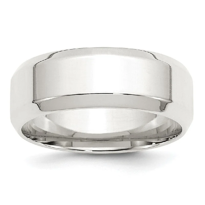 Personalized Jewelry Sale – Meaningful Gifts At Great Prices 8mm Sterling Silver Polished Beveled Edge Comfort Fit Band
