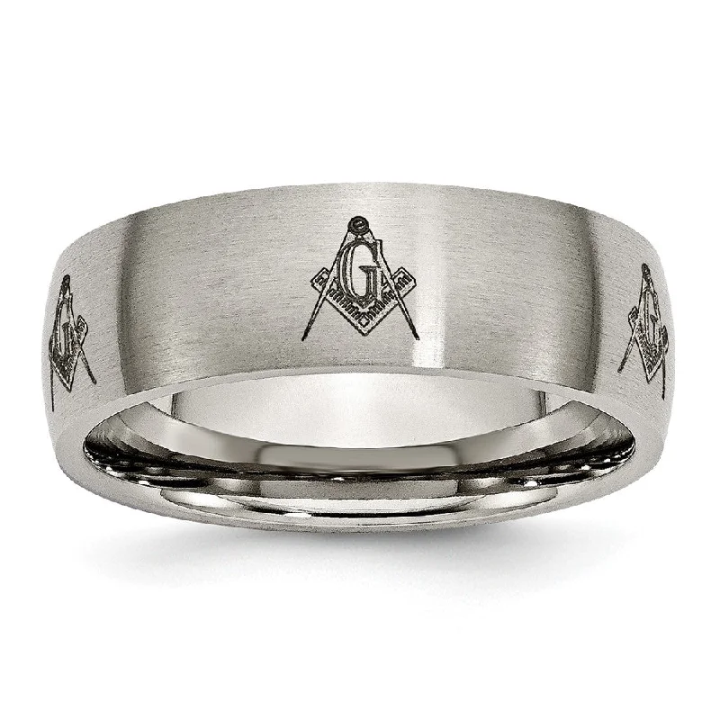 Jewelry Sale Alert – Shop Timeless Elegance Today 8mm Titanium Etched & Brushed Masonic Domed Standard Fit Band Jewelry Sale Alert – Shop Timeless Elegance Today 8mm Titanium Etched & Brushed Masonic Domed Standard Fit Band