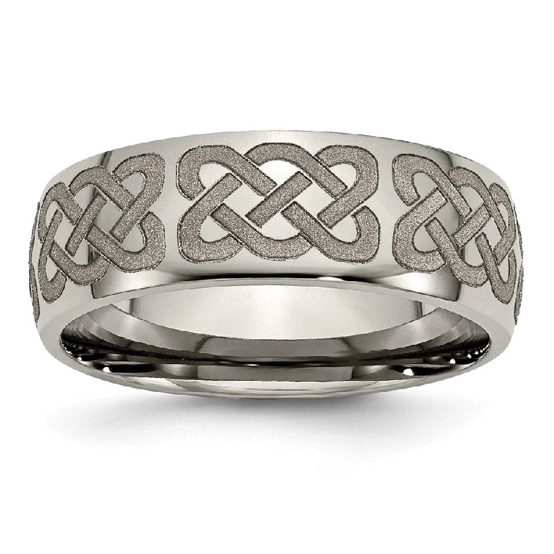 Best Jewelry Deals – Shop Premium Pieces At Great Prices 8mm Titanium Etched & Polished Celtic Design Domed Standard Fit Band Best Jewelry Deals – Shop Premium Pieces At Great Prices 8mm Titanium Etched & Polished Celtic Design Domed Standard Fit Band