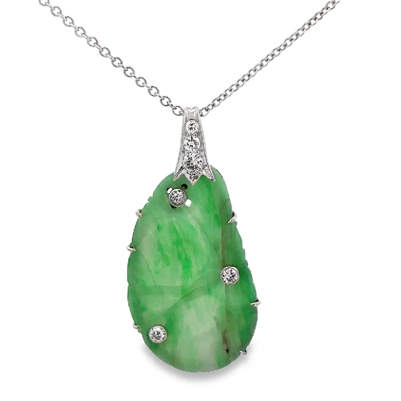 Jewelry Flash Sale – Stylish Designs At Unbeatable Rates Antique Art Deco Jadeite and Diamond Pendant in Platinum