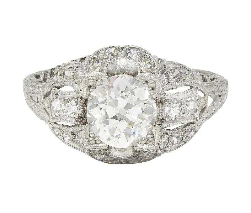 Don't Miss Out On Bestselling Jewelry At Special Prices Art Deco 1.79 CTW Old European Cut Diamond Platinum Quatrefoil Antique Engagement Ring Don't Miss Out On Bestselling Jewelry At Special Prices Art Deco 1.79 CTW Old European Cut Diamond Platinum Quatrefoil Antique Engagement Ring