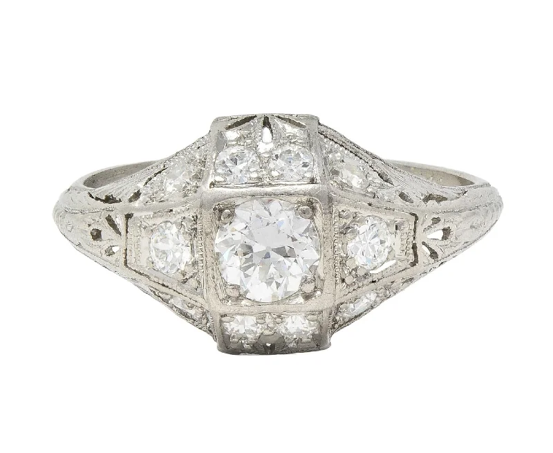Special Offers On Handcrafted And Designer Jewelry Art Deco 1920s 0.75 CTW Diamond Platinum Antique Quatrefoil Engagement Ring Special Offers On Handcrafted And Designer Jewelry Art Deco 1920s 0.75 CTW Diamond Platinum Antique Quatrefoil Engagement Ring