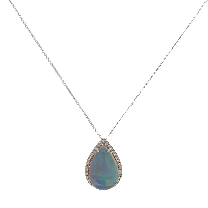 Limited-Time Jewelry Sale – Don't Miss Out On Dazzling Discounts Ethiopian Jelly Opal and Diamond Pendant in White Gold Limited-Time Jewelry Sale – Don't Miss Out On Dazzling Discounts Ethiopian Jelly Opal and Diamond Pendant in White Gold