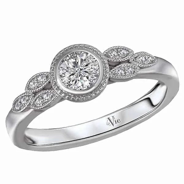 Buy More, Save More On Stunning Jewelry Designs La Vie Floral Style Bezel Set Engagement Ring