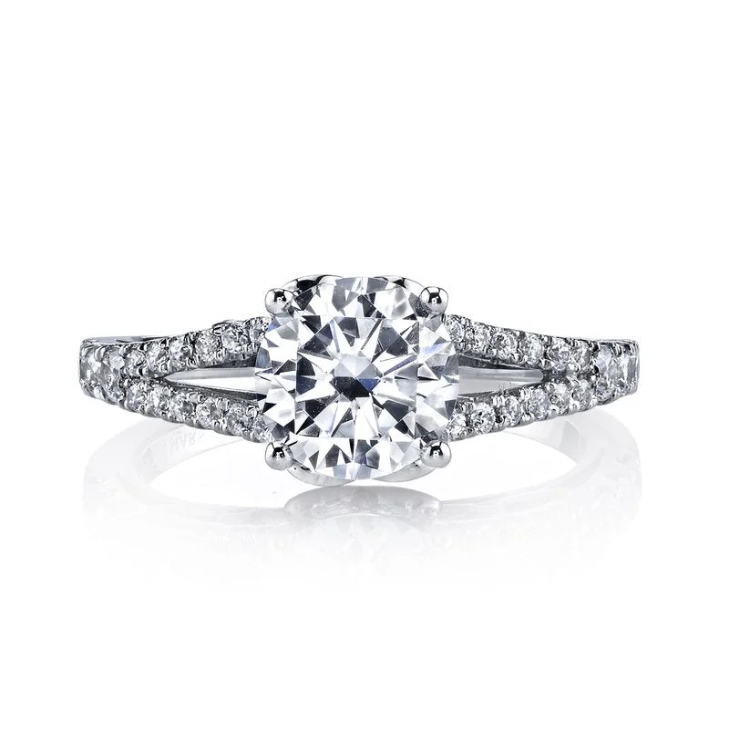 Mars Bridal Signature Split Shank w/ Embellished Profile Design Diamond Engagement Ring 25990