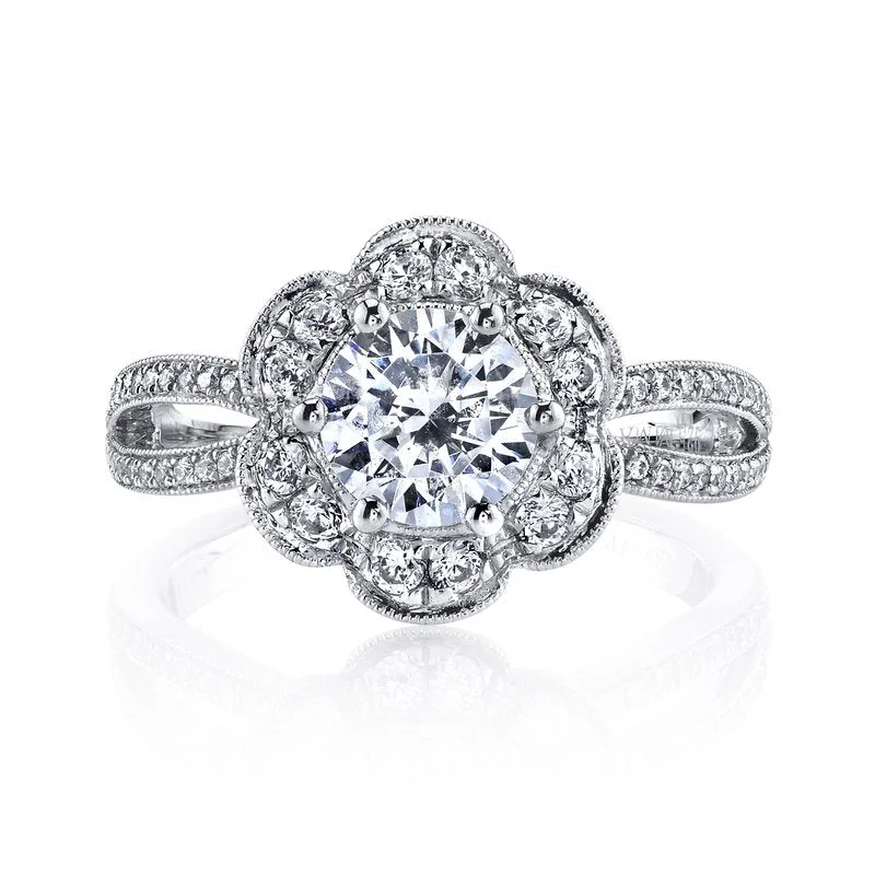 Get The Sparkle You Love At Prices You Adore Mars Bridal Timeless Floral Motif Petal Halo Split Shank Diamond Engagement Ring 26214 Get The Sparkle You Love At Prices You Adore Mars Bridal Timeless Floral Motif Petal Halo Split Shank Diamond Engagement Ring 26214