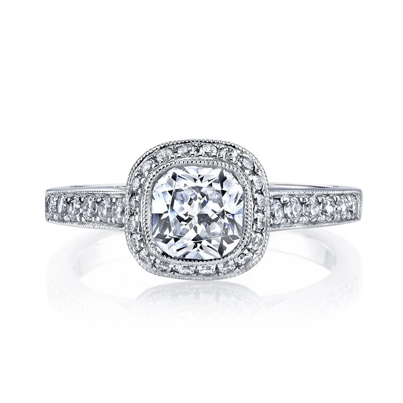 Unique Jewelry Designs Now At Discounted Rates Mars Bridal Vintage Bezel Cushion Halo with Milgrain Detailing Diamond Engagement Ring 25400 Unique Jewelry Designs Now At Discounted Rates Mars Bridal Vintage Bezel Cushion Halo with Milgrain Detailing Diamond Engagement Ring 25400