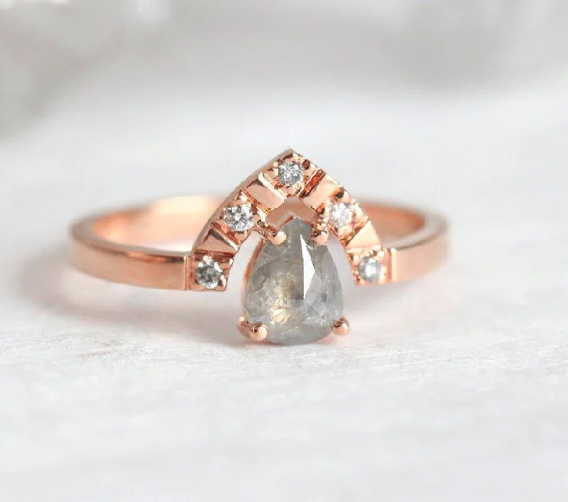 Dazzle In Elegance With Our Biggest Jewelry Sale Kelsey Pear Salt & Pepper Diamond Ring Dazzle In Elegance With Our Biggest Jewelry Sale Kelsey Pear Salt & Pepper Diamond Ring