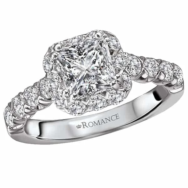 Romance Cushion Halo for Princess Cut Engagement Ring